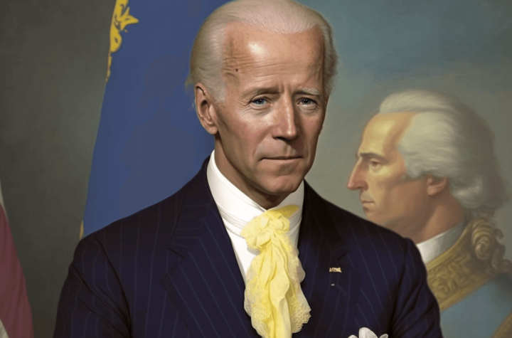 Joe Biden drawned by an AI in the style of Gilbert Stuart